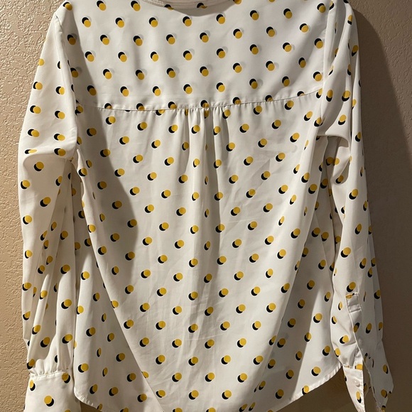 Boden White and Yellow Polka Dot Button Down Shirt - Picture 3 of 5